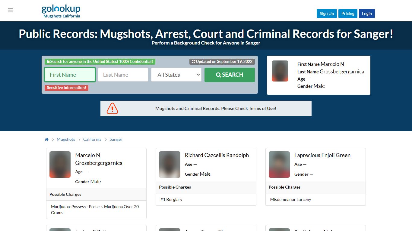 Mugshots Sanger, Arrest Records Sanger - golookup.com